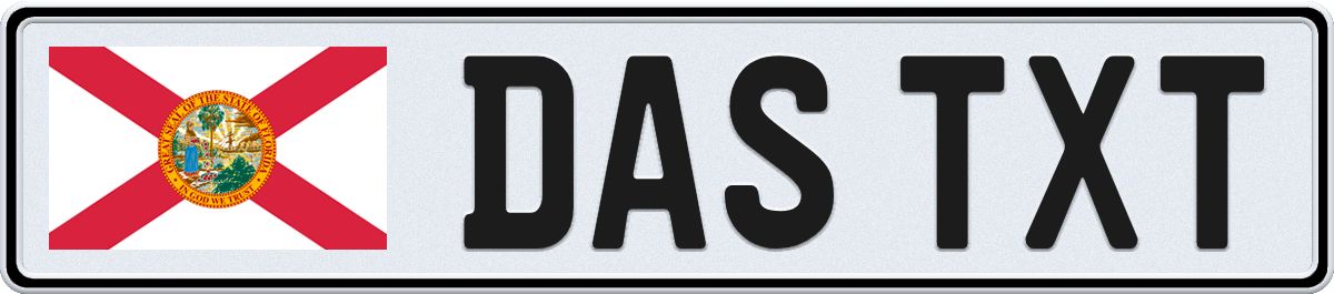 Florida European License Plate