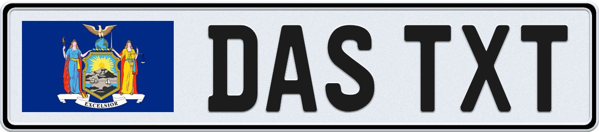 New York European License Plate