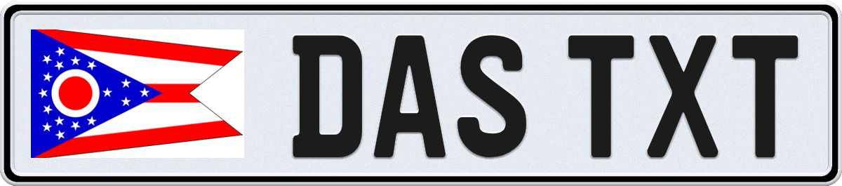 Ohio European License Plate