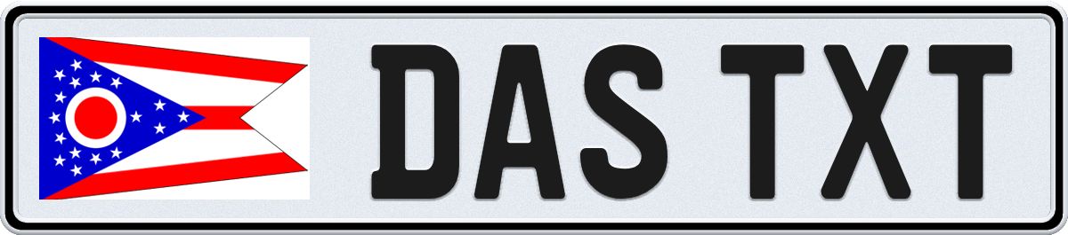Ohio European License Plate