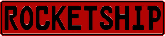 Red European License Plate