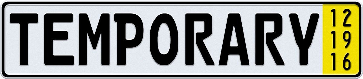 Temporary German License Plate