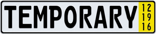 Temporary German License Plate
