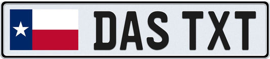 Texas European License Plate