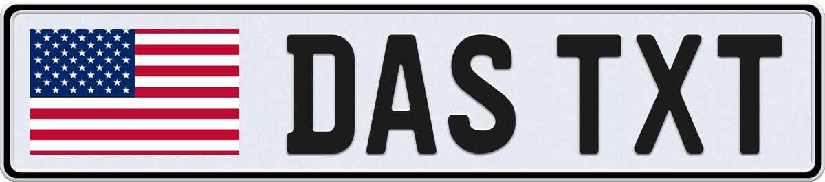 USA European License Plate