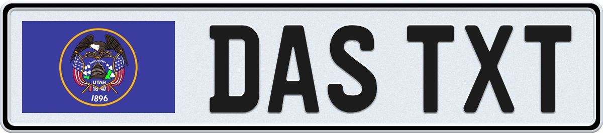 Utah European License Plate
