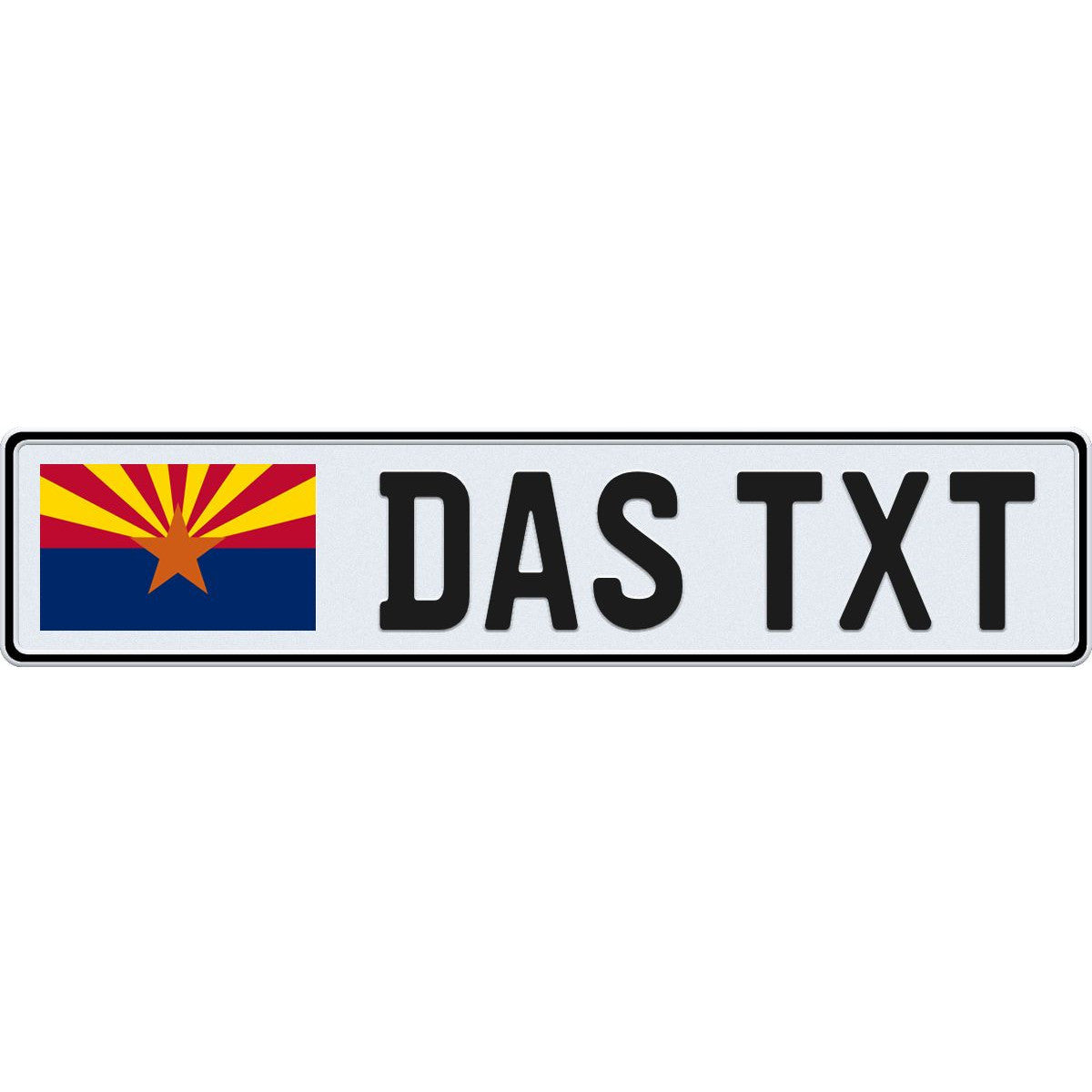 Arizonal large flag european license plate