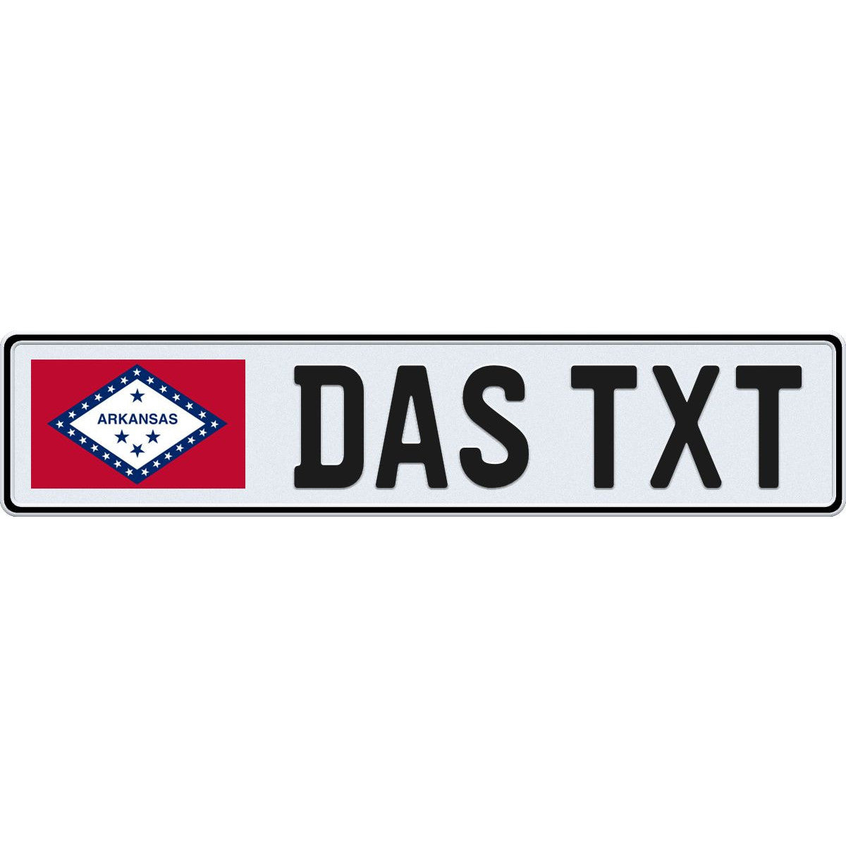 Arkansas large flag european license plate