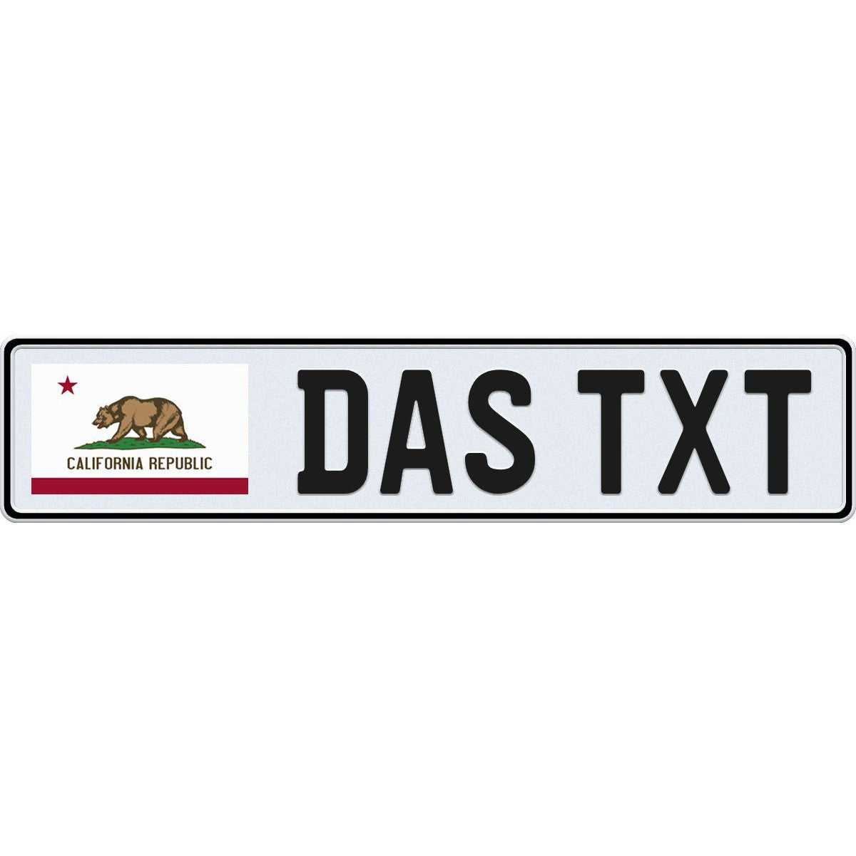 California large flag european license plate