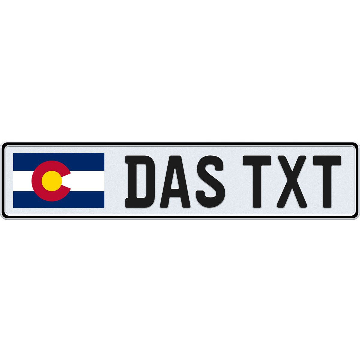 Colorado large flag european license plate