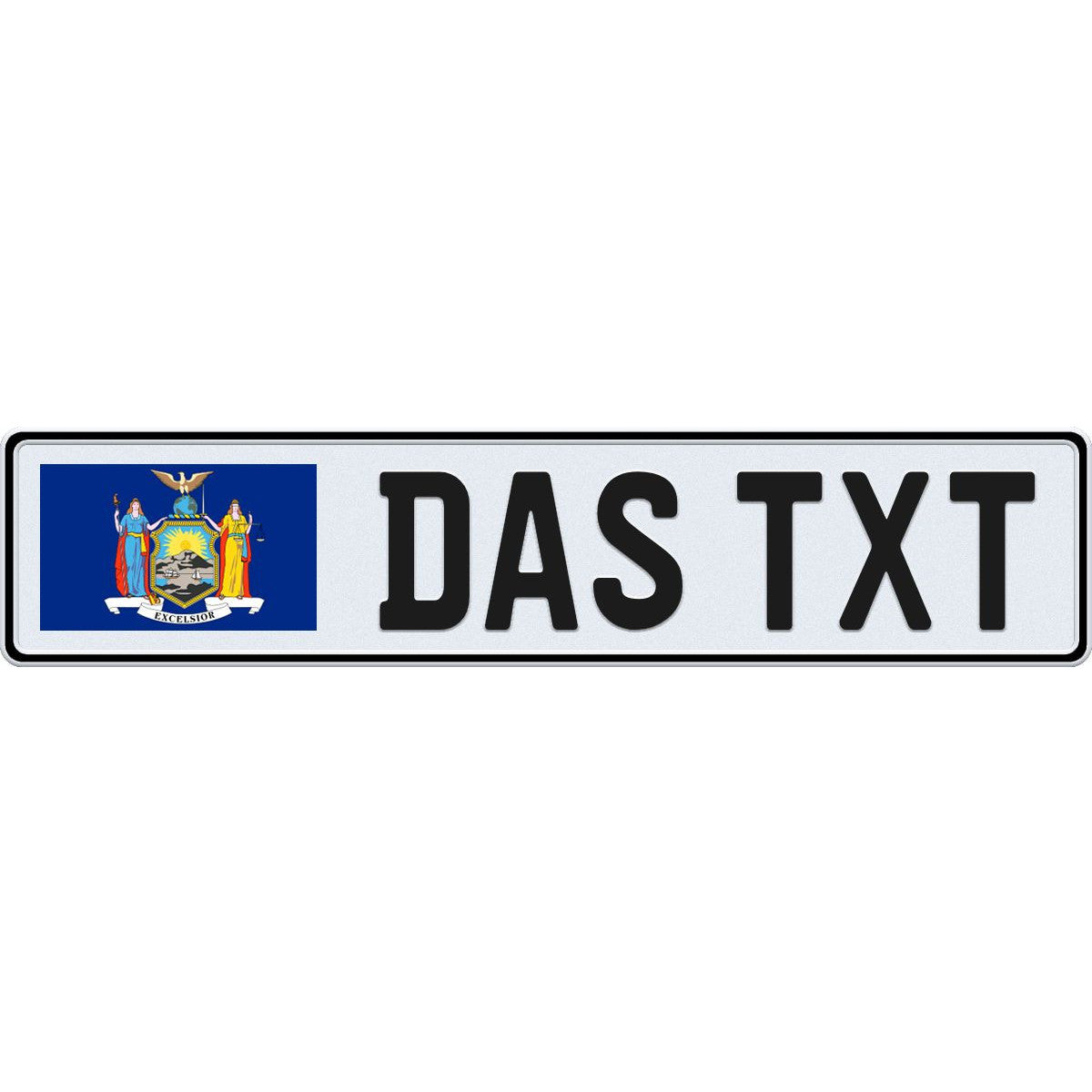 New York large flag European license plate
