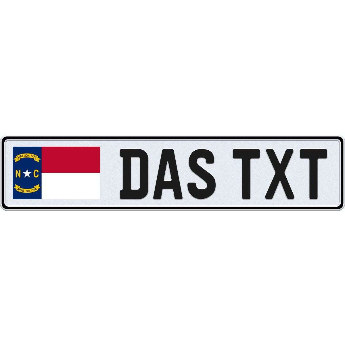 North Carolina large flag European license plate