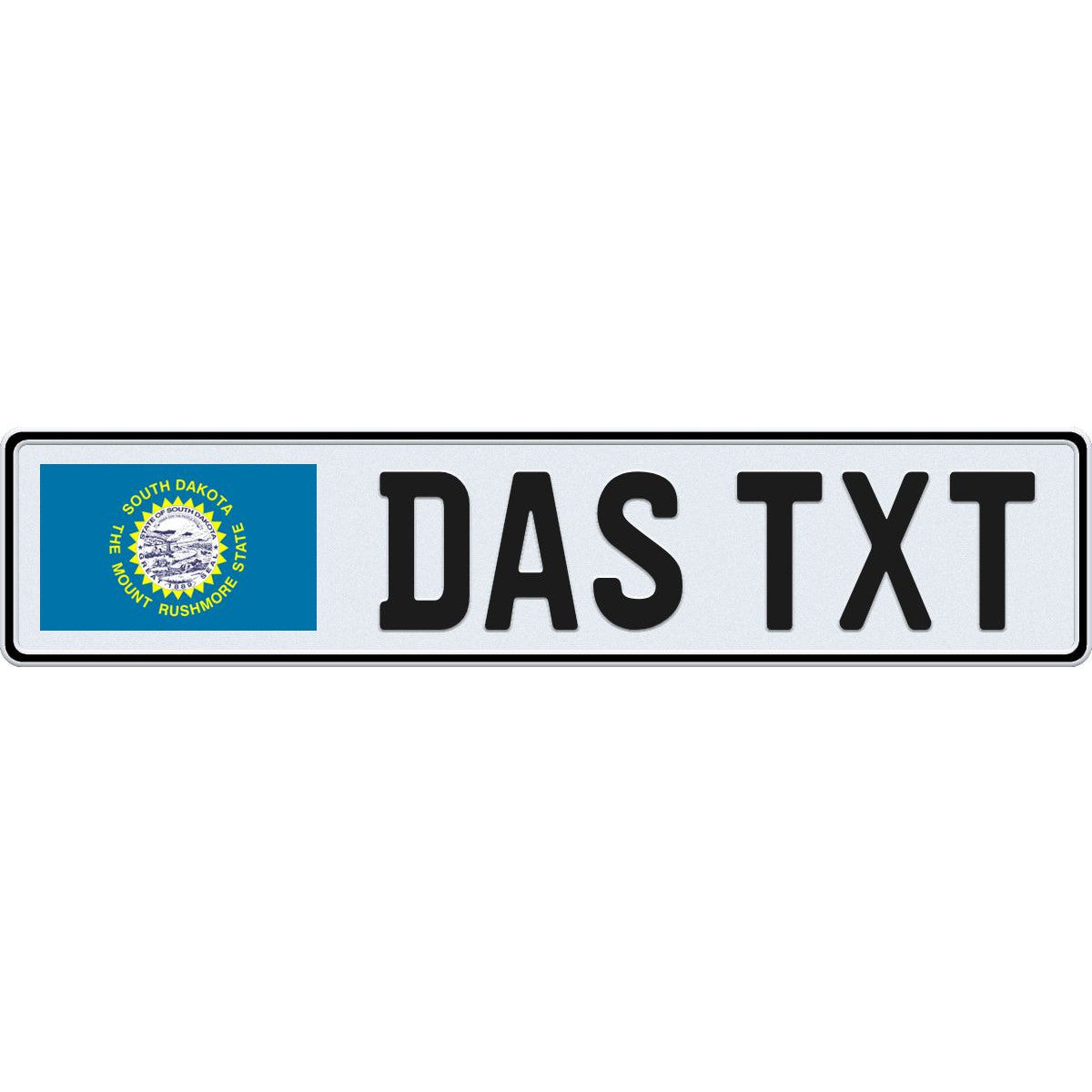 South Dakota large flag European license plate