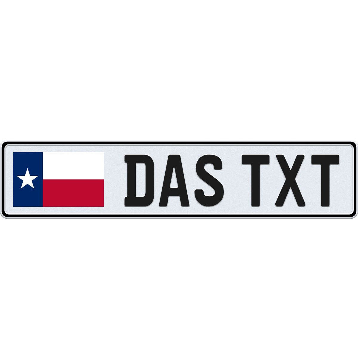 Texas large flag European license plate