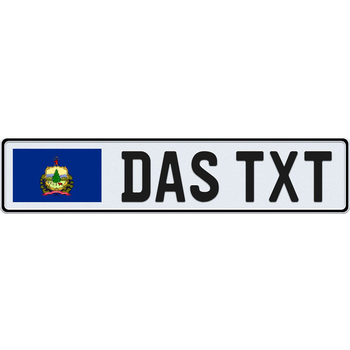 Vermont large flag European license plate