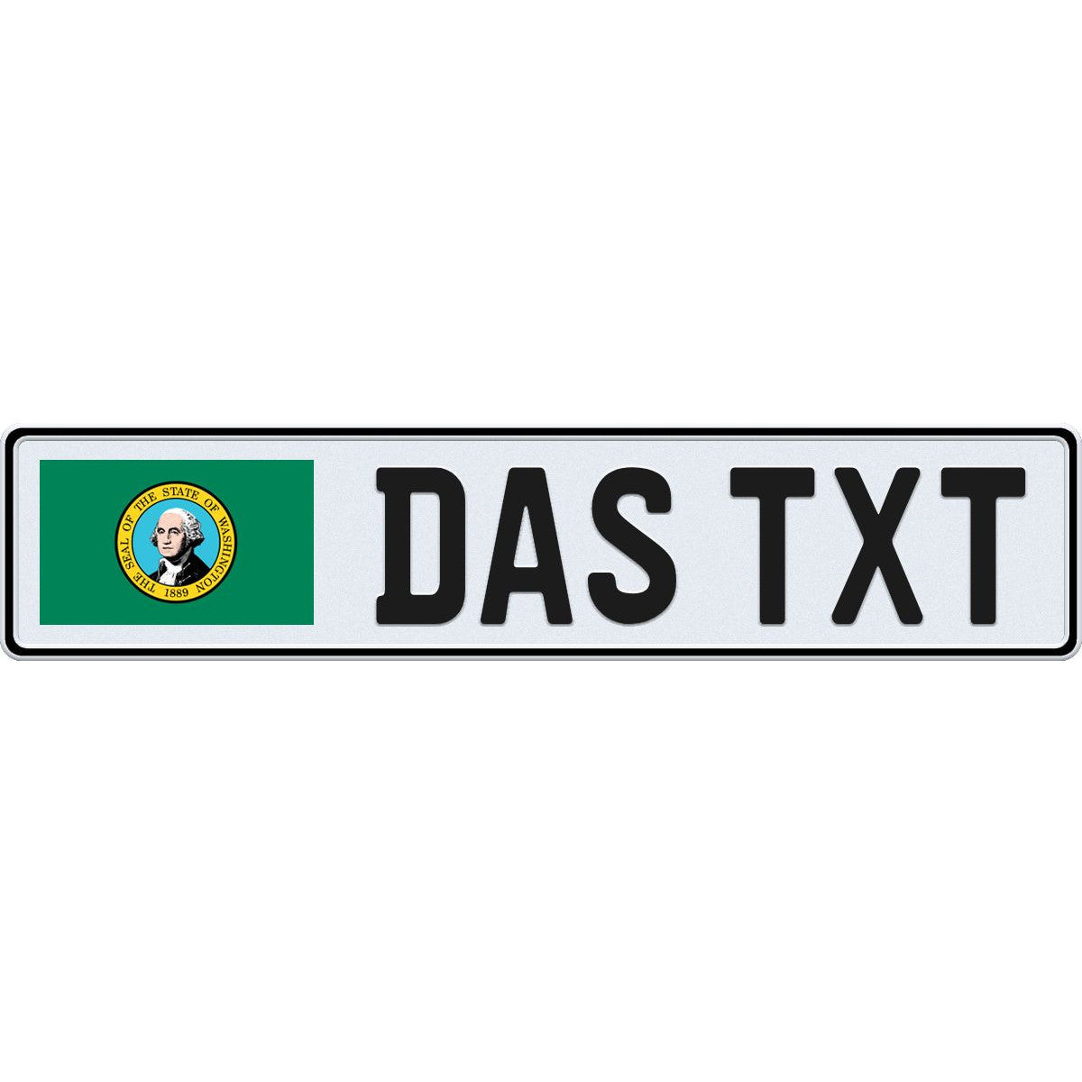 Washington large flag European license plate