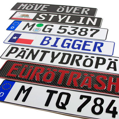 Custom Euro license plates options