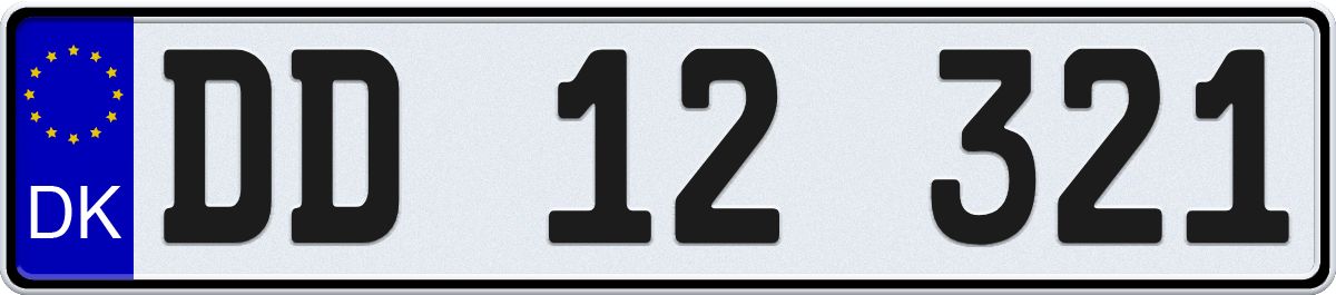 EEC Denmark License Plate