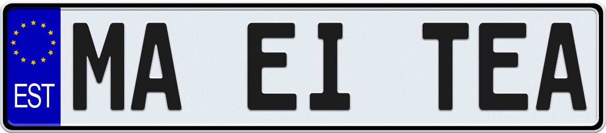 EEC Estonia License Plate