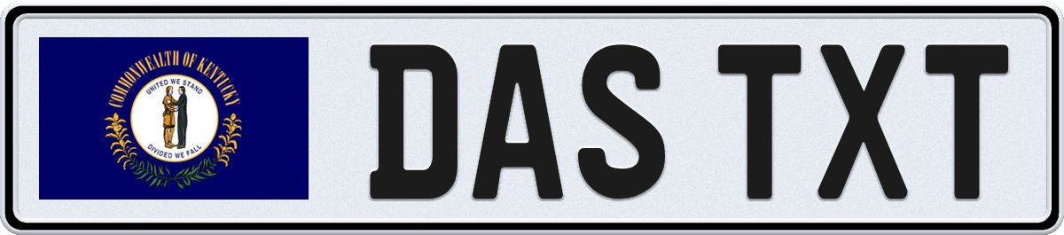 Kentucky European License Plate