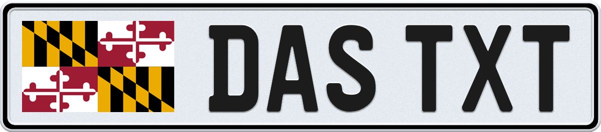 Maryland European License Plate