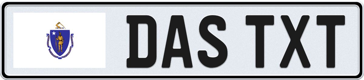 Massachusetts European License Plate