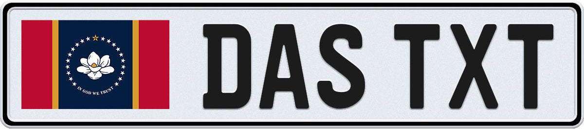 Mississippi European License Plate