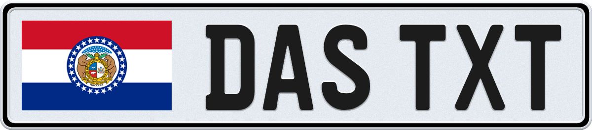 Missouri European License Plate