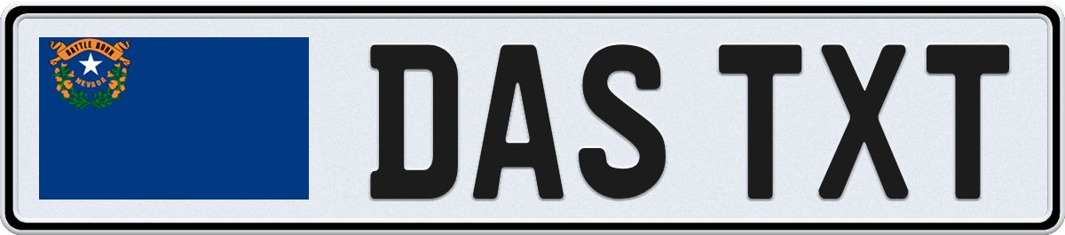 Nevada European License Plate