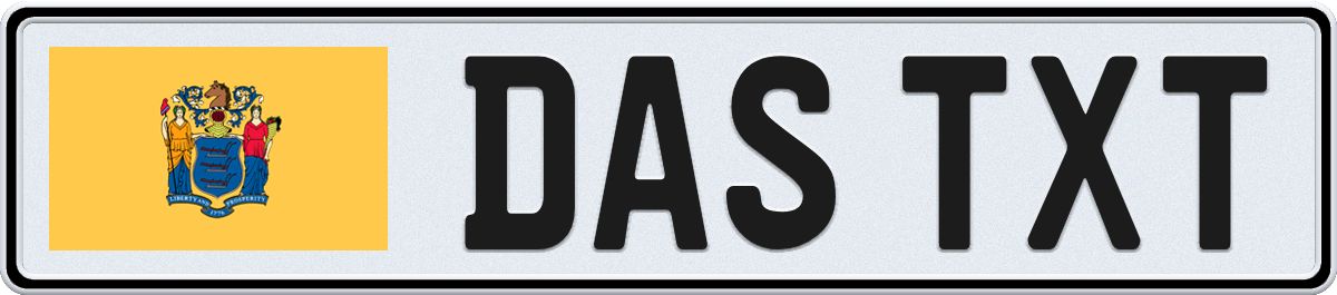 New Jersey European License Plate