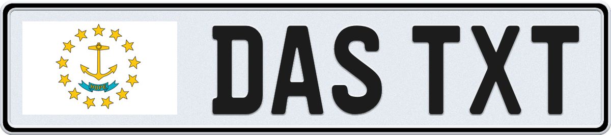 Rhode Island European License Plate