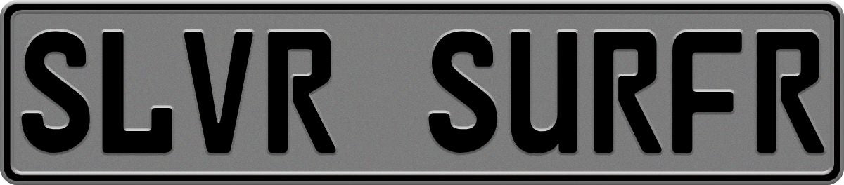 Silver European License Plate