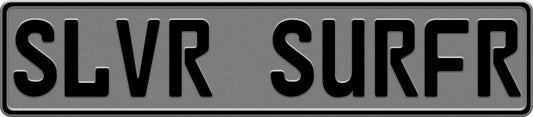 Silver European License Plate