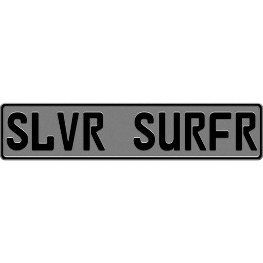 Silver European license plate