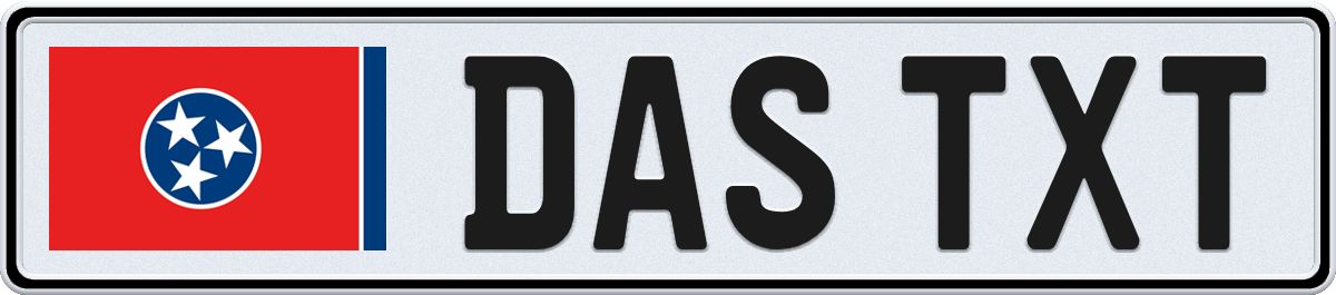 Tennessee European License Plate