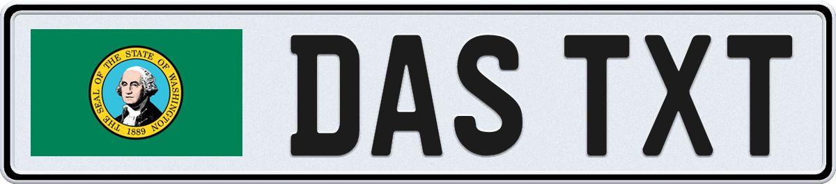 Washington European License Plate