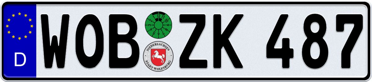 EEC German License Plate - Wolfsburg