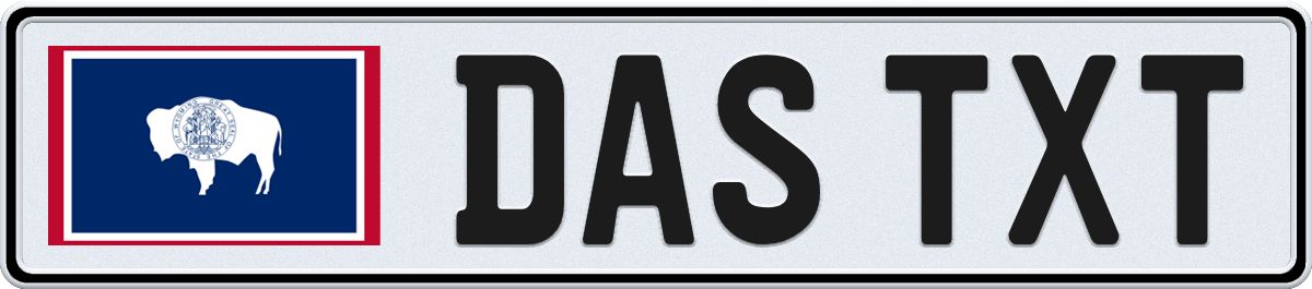 Wyoming European License Plate