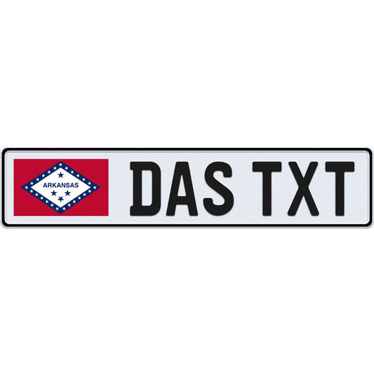 Arkansas large flag european license plate