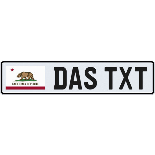 California large flag european license plate