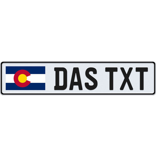Colorado large flag european license plate