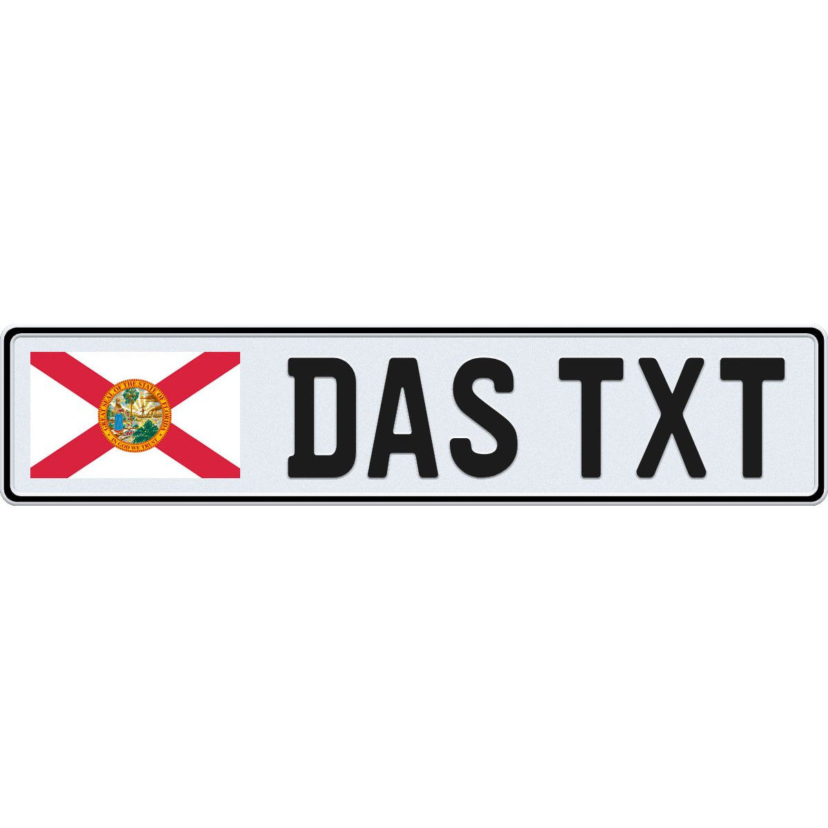 Florida large flag european license plate