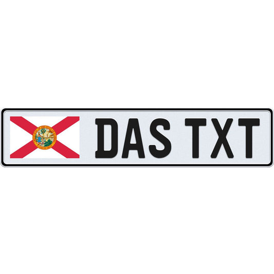 Florida large flag european license plate