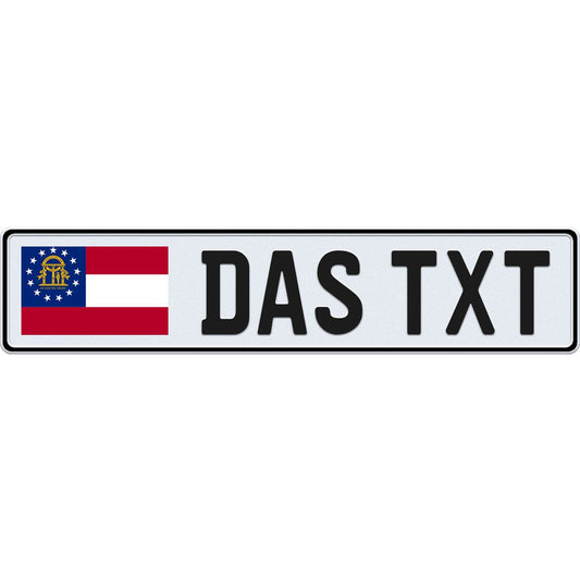 Georgia large flag european license plate