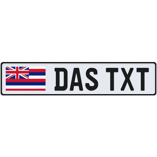 Hawaii large flag European license plate