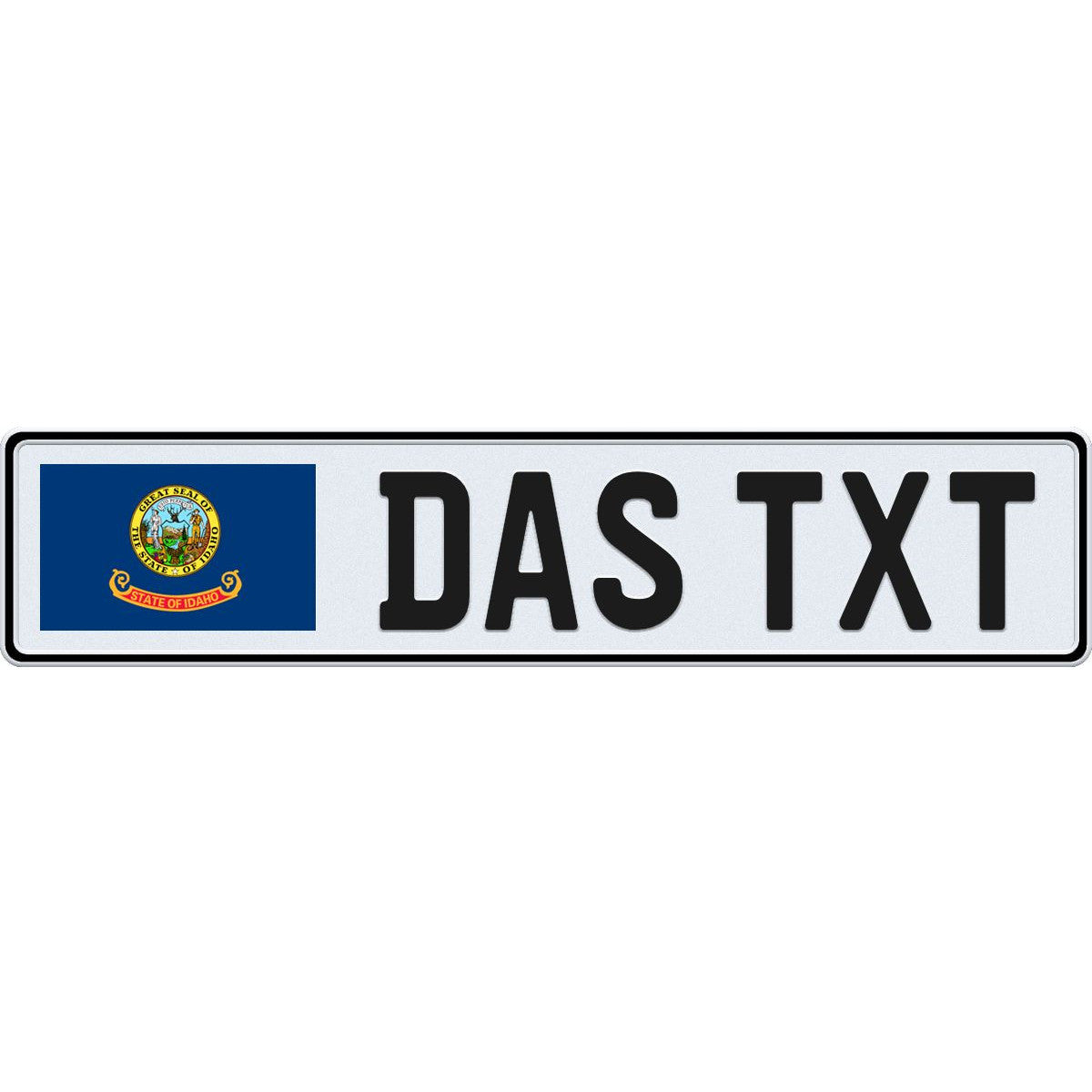 Idaho large flag European license plate