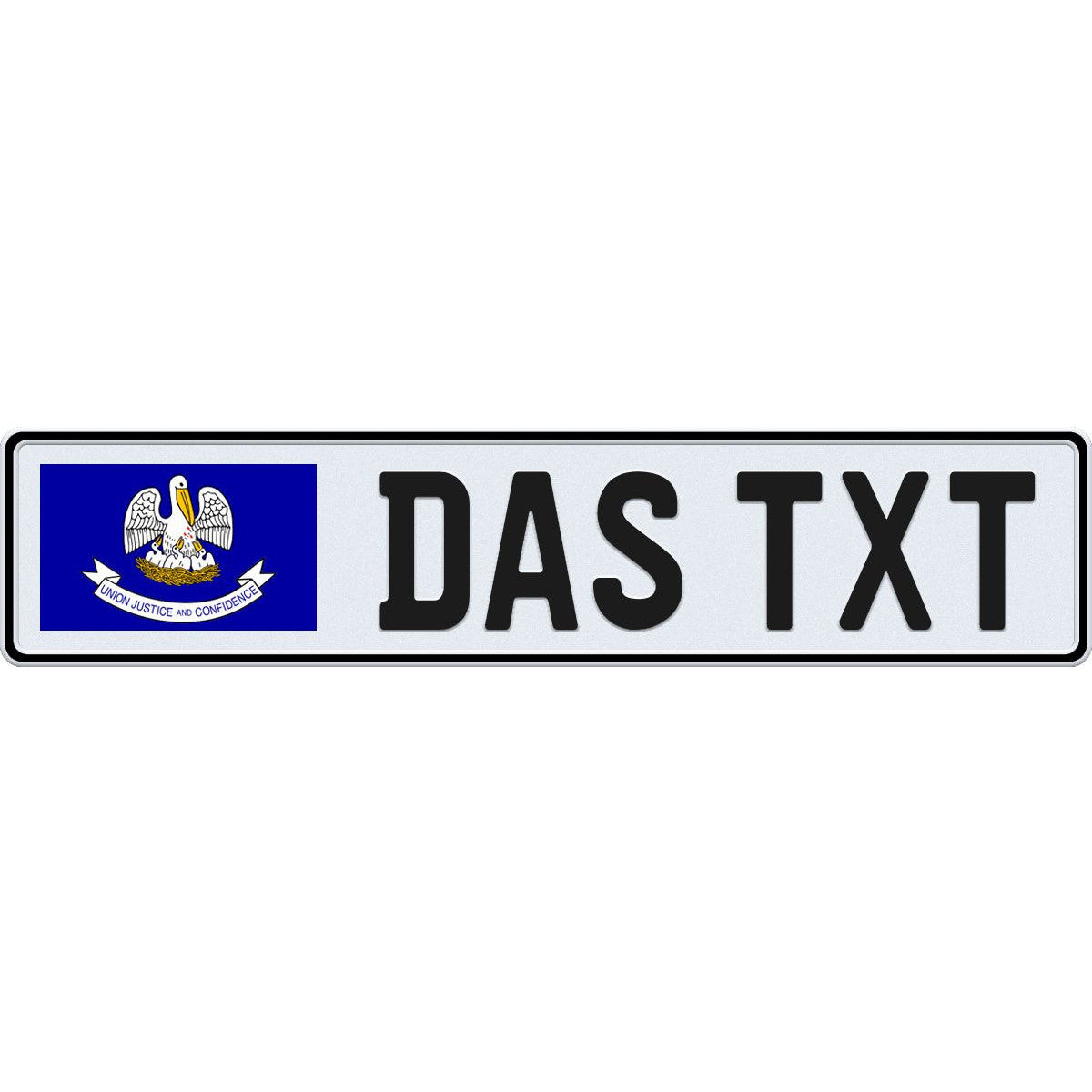 Louisiana large flag European license plate