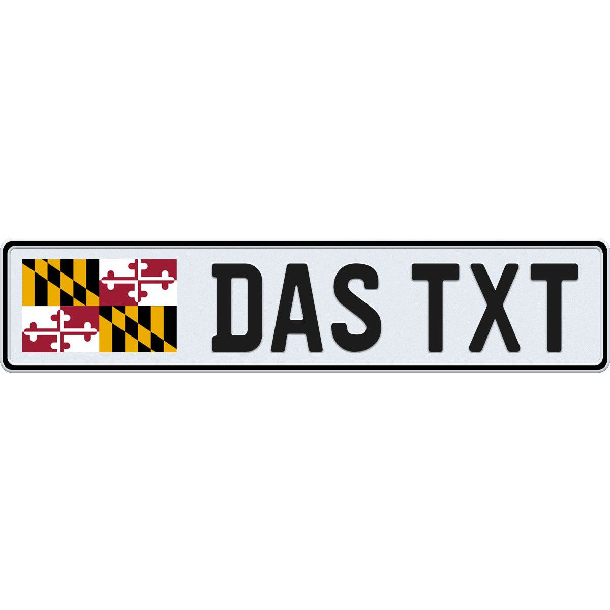 Maryland large flag European license plate