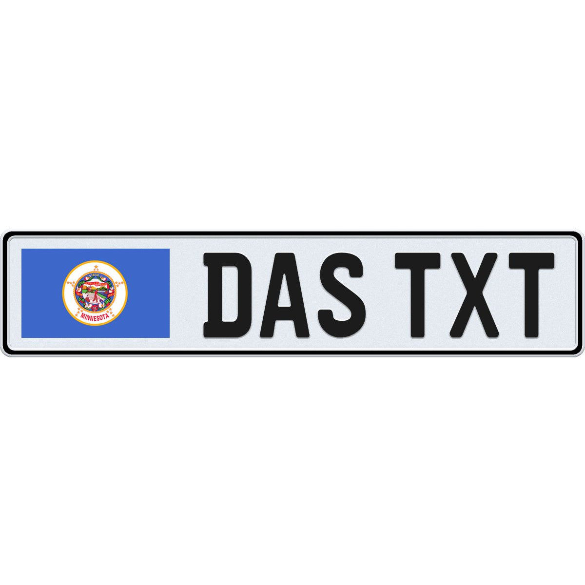 Minnesota large flag European license plate