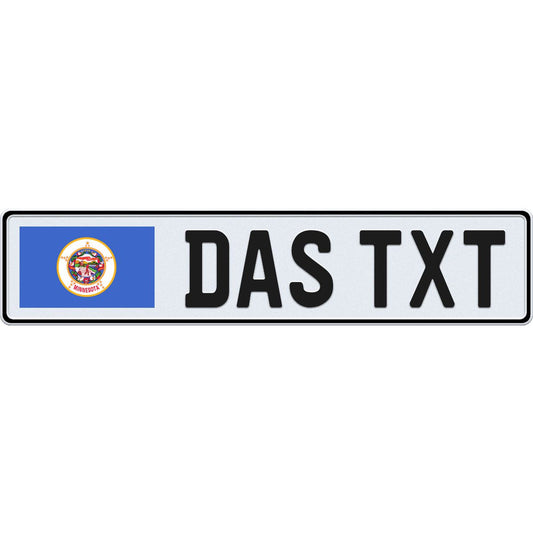 Minnesota large flag European license plate